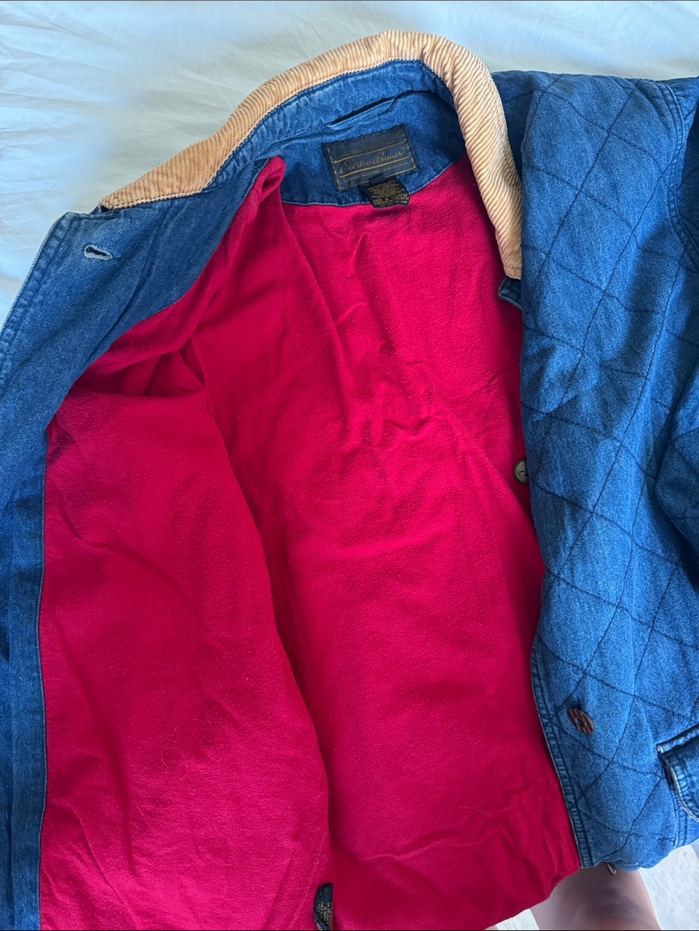 Vintage 100% Cotton Chore Jacket in Quilted Denim from Eddie Bauer, size S - Picture 7 of 7